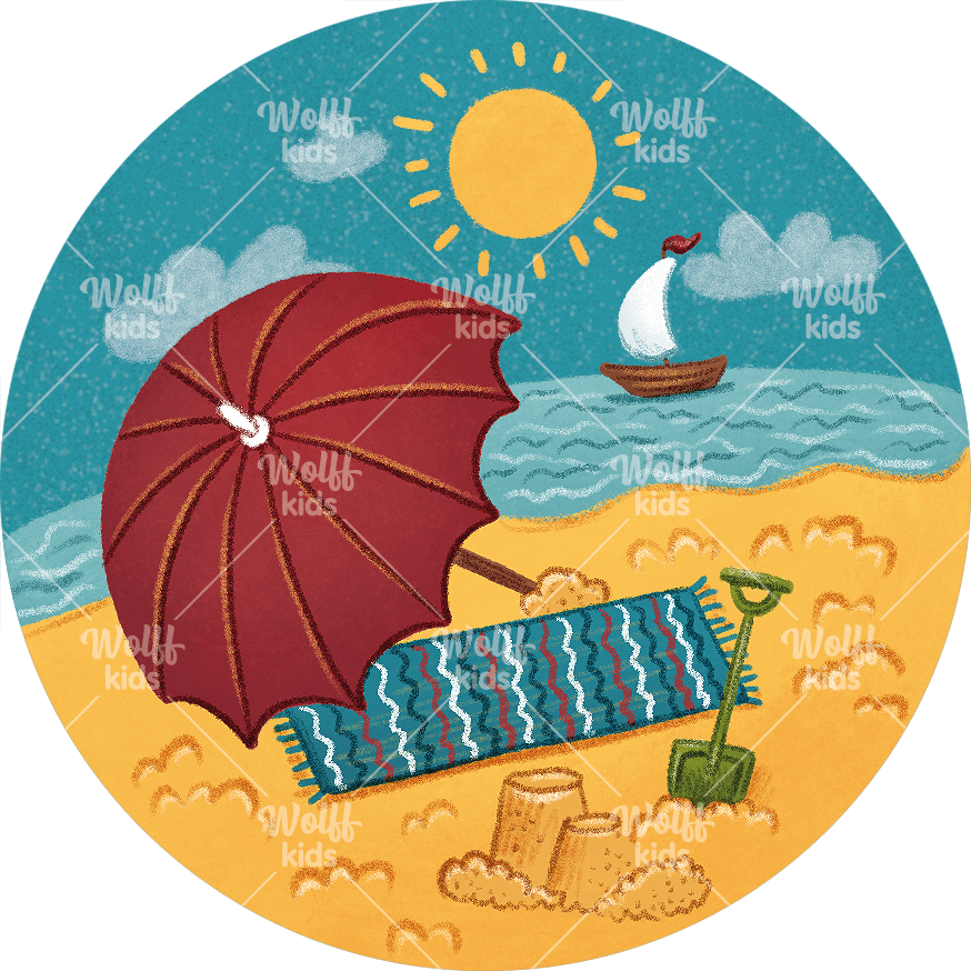 Einzelner Magnet: Urlaub- Strand